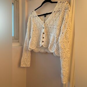 Lace Crochet Button up Jacket